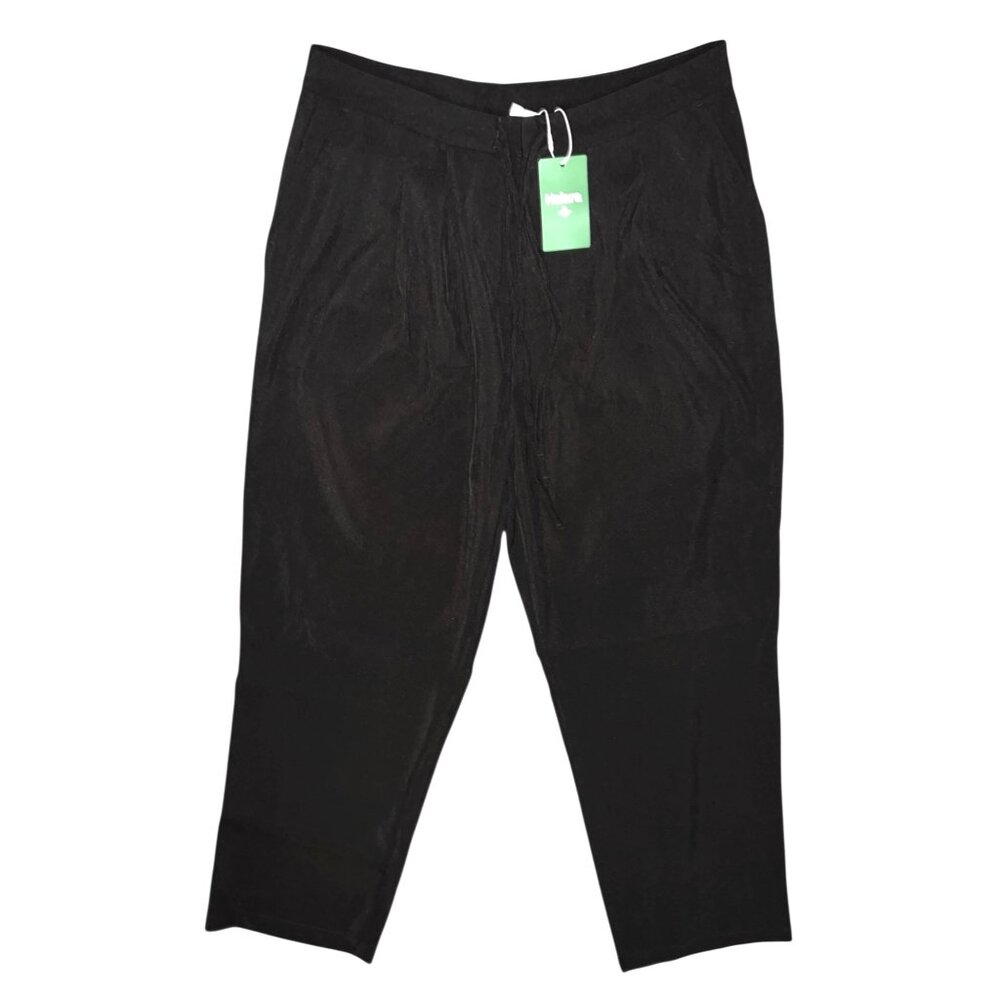 Halara High Waisted Straight Leg Drawstring Plicated Zipper Pocket Work Pants Sz